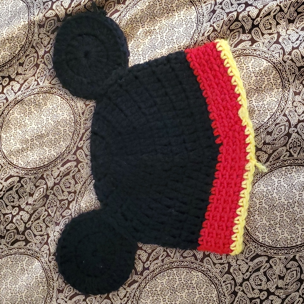 Crocheted Mickey Mouse Ear hat - Picture 2 of 2